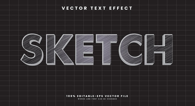 sketch scribble style editable text effect template with chalk theme