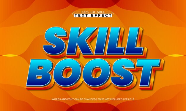 skill boost editable text effect with a work and job text style