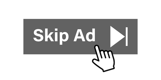 Skip ad button vector