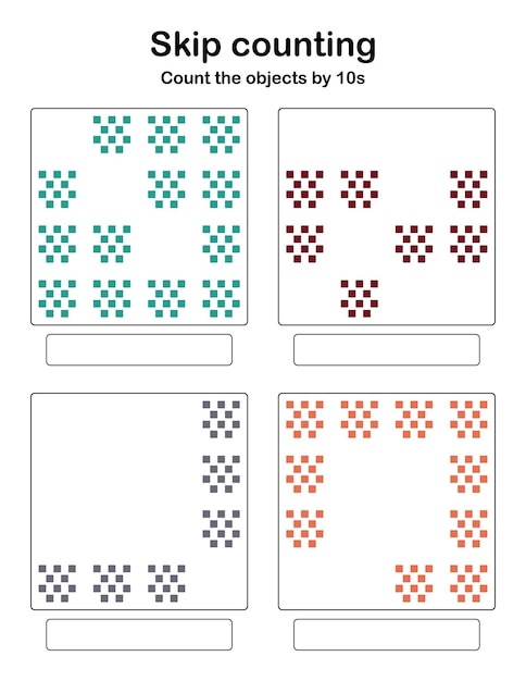Skip counting - count the objects by 10s.