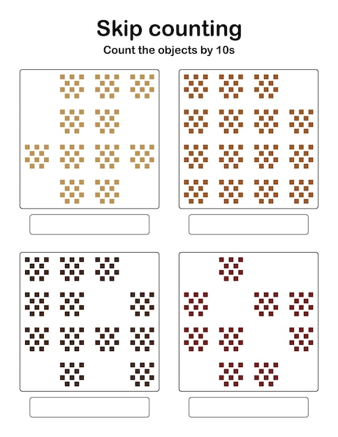 Skip counting - count the objects by 10s.
