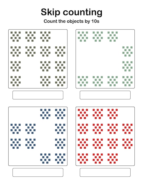 Skip counting - count the objects by 10s.