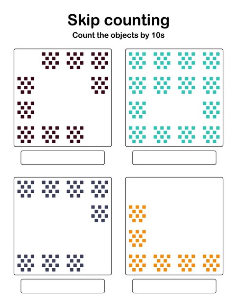 Skip counting - count the objects by 10s.