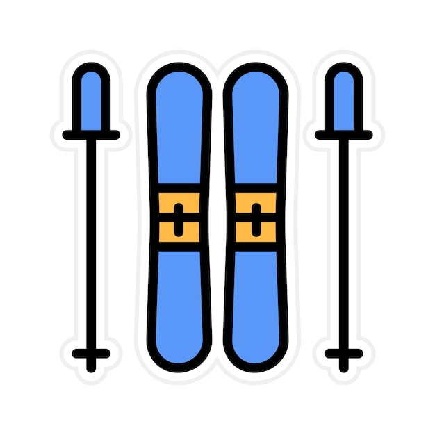 Skis icon vector image Can be used for Ski Resort