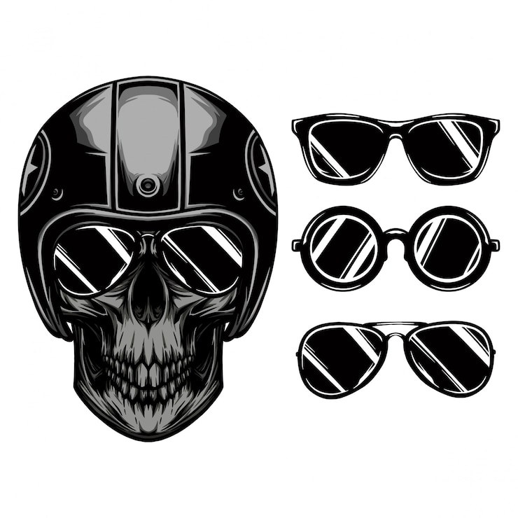 Vektör skull rider sunglasses