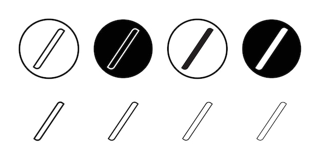 slash icon thin line flat illustration