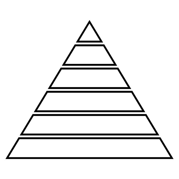Vektor sleek black pyramid chart hierarchical design in simple outline