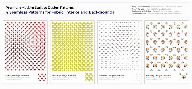 sleek trendy seamless patterns for textiles graphics