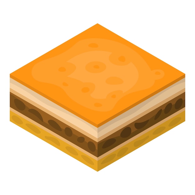 Slice cake icon Isometric of slice cake vector icon for web design isolated on white background