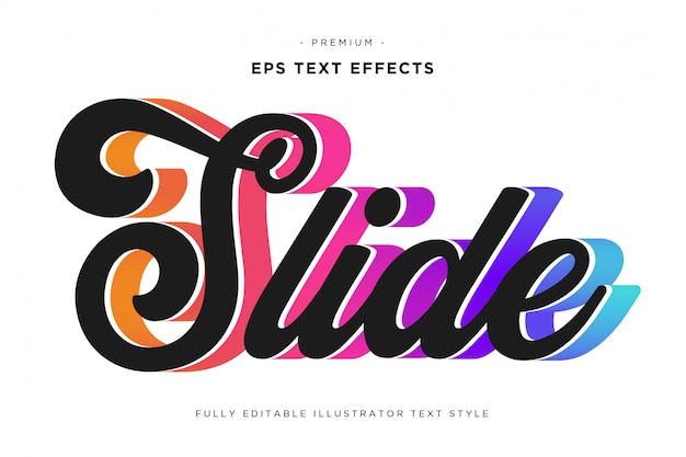 Slide 3d text effect - 3d text style