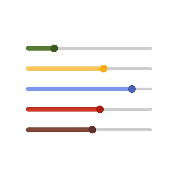 slider bars to control settings level on interface digital panel