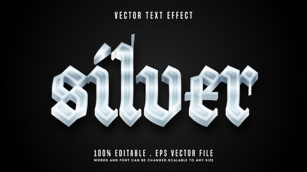sliver 3d editable text effect font style