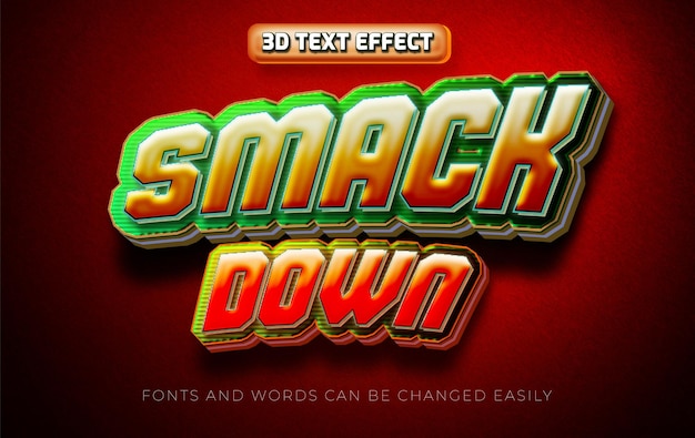smack down wrestler 3d editable text effect style