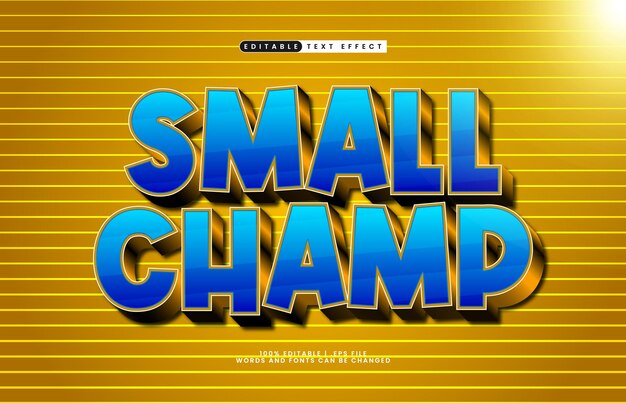 small champ editable text effect with a kids and game text effect