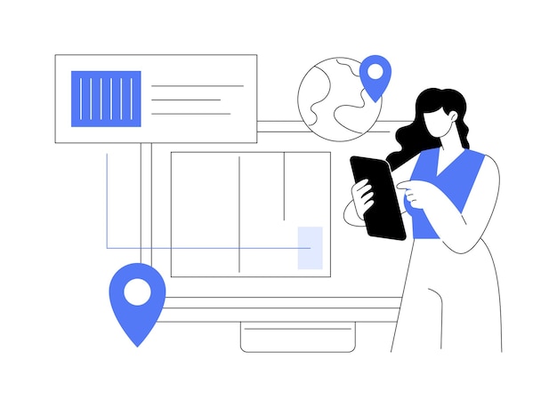 Smart delivery tracking abstract concept vector illustration