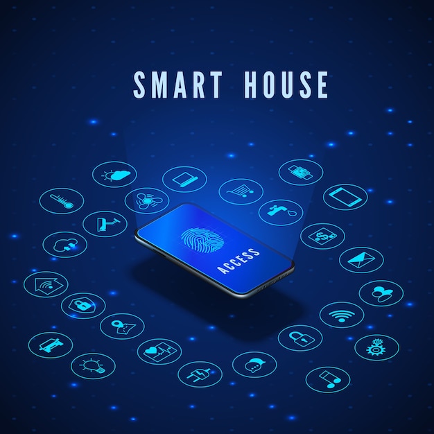 Smart house or IOT concept illustration