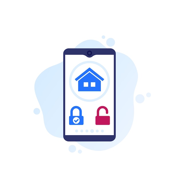 smart lock mobile app, vector design