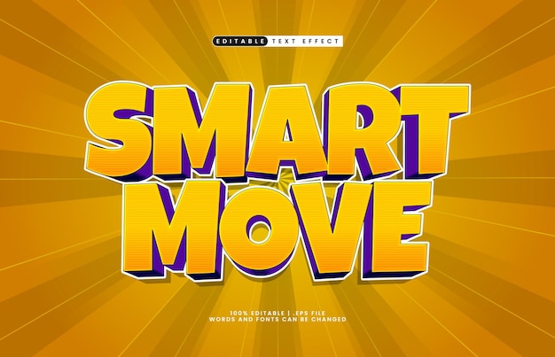 smart move editable text effect with a game and happy text style
