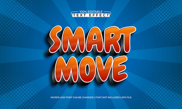 smart move editable text effect with a game and happy text style