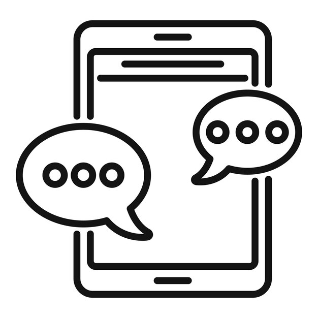 Smart online help icon outline vector Support chat