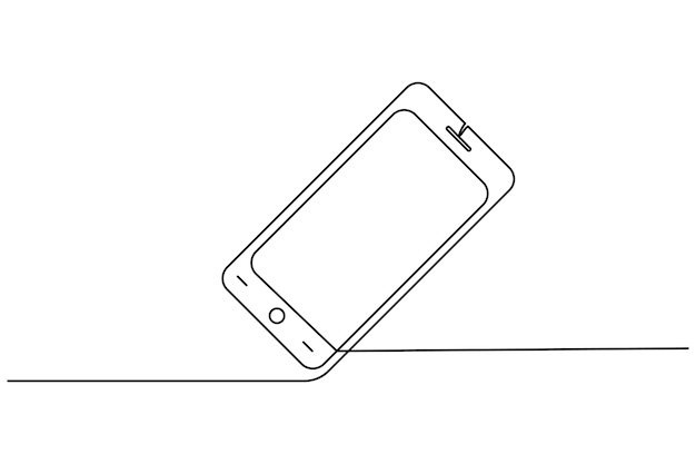 smart phone continuous line drawing of isolate outline simple vector icon