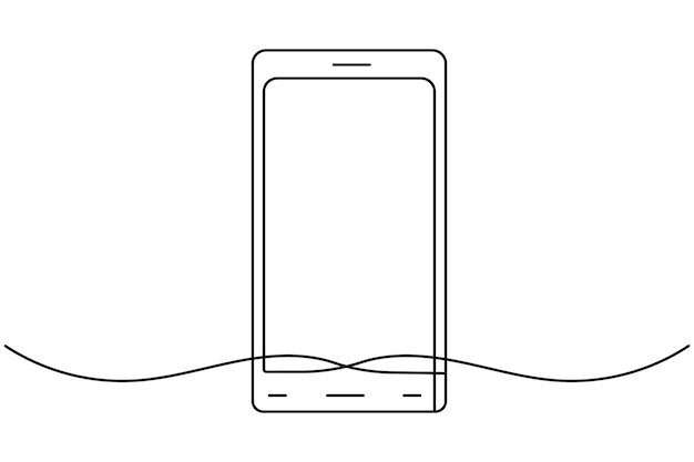 smart phone continuous line drawing of isolate outline simple vector icon