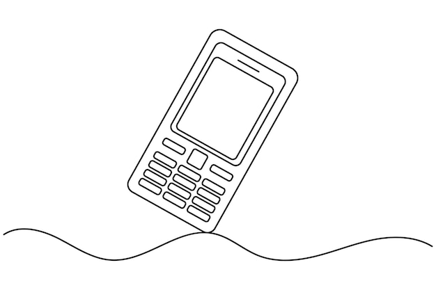 smart phone continuous line drawing of isolate outline simple vector icon