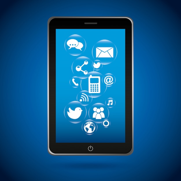 smart phone design over blue background vector illustration 