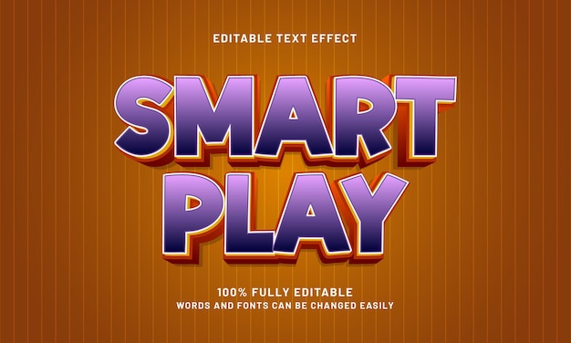 smart play editable text effect with a gaming and play text style