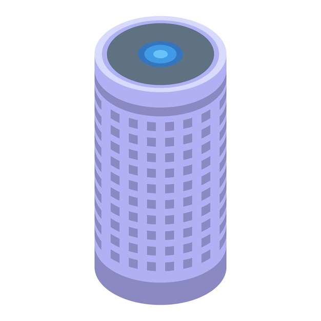 Smart speaker voice assistant listening for commands isometric icon