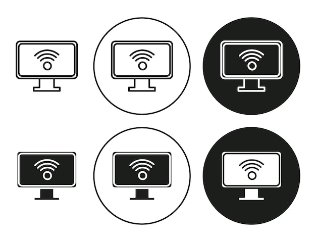 smart television linear thin line icon graphics smart television vector set use for web ui or app