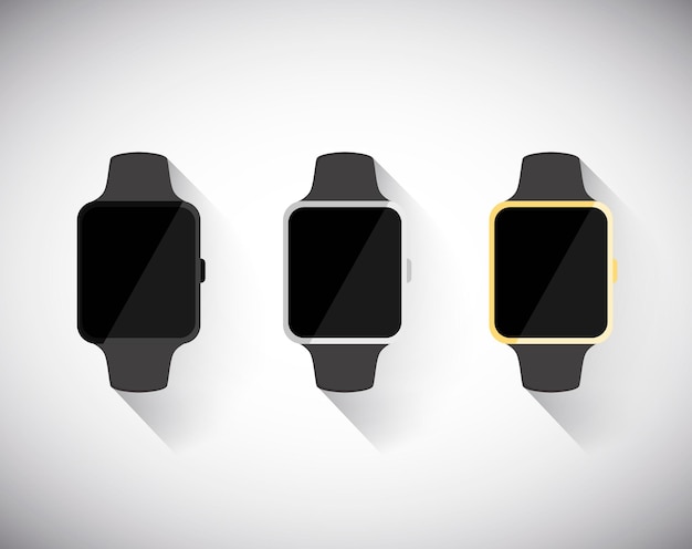 smart watch concept set isolated on white background vector illustration