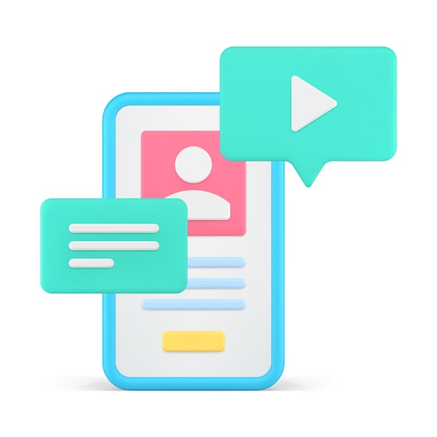 smartphone application cyberspace communication service media software 3d icon realistic vector