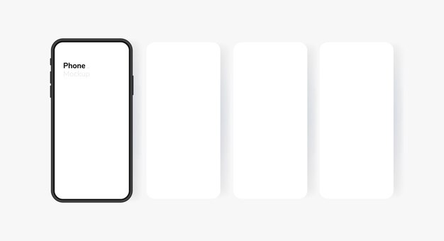 Smartphone blank screen, phone. Carousel style phone screen. Template