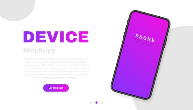 Smartphone blank screen, phone . New phone model. Template for infographics for presentation UI  interface.  illustration.
