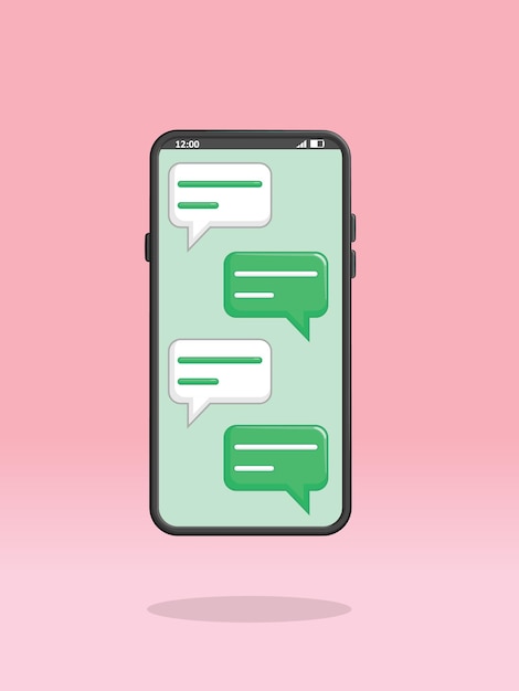 Smartphone Chatroom Messaging App on Screen