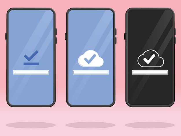 Smartphone Cloud Complete Bar Storage Silhouette