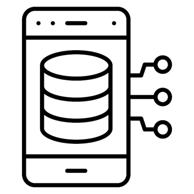 Smartphone Database Vector Illustration Style