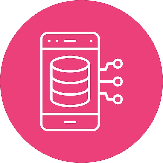 Smartphone Database Vector Illustration Style