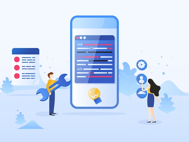 smartphone interface building process, mobile  application development process.