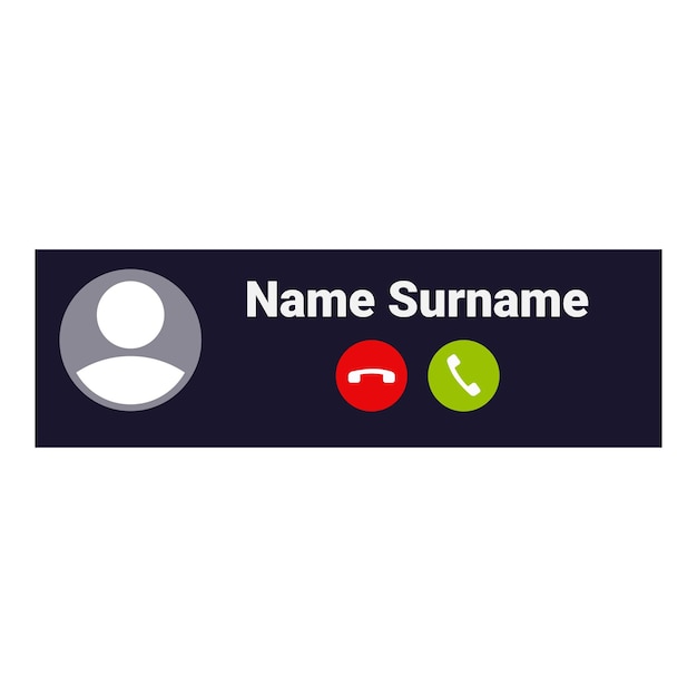 Smartphone interface showing incoming call with accept and decline buttons