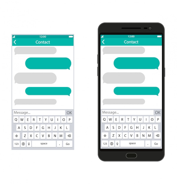 Smartphone med messaging sms app