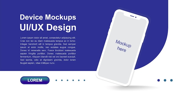 Smartphone mockup with blank screen frameless smartphone Ui UX design