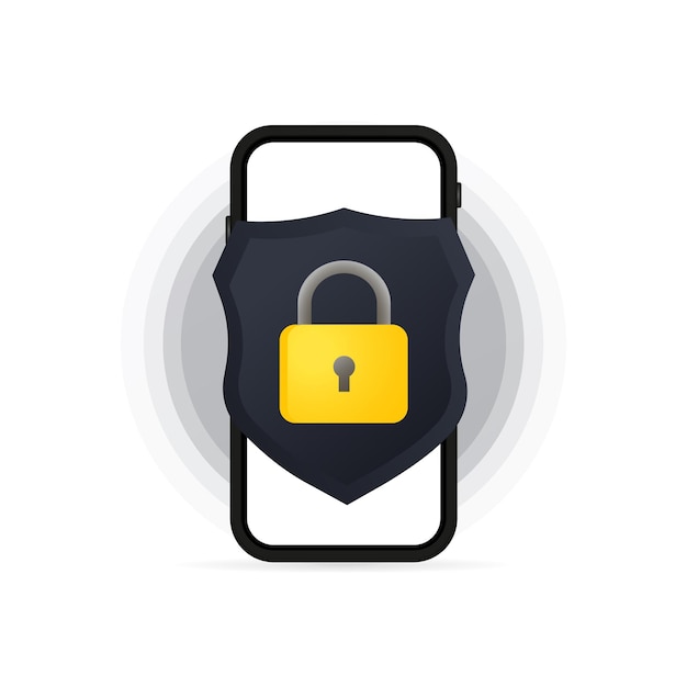 smartphone privacy data protection banner. confidential data secure concept. vector on isolated white background. eps 10.