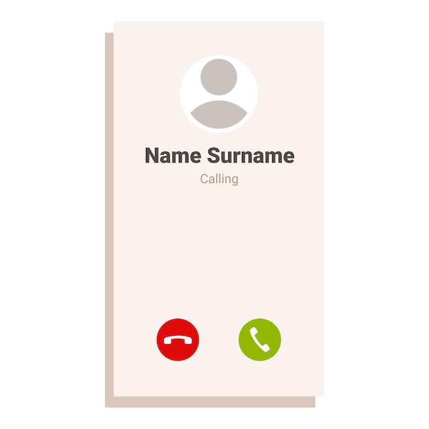 Smartphone showing incoming call screen with accept and decline buttons