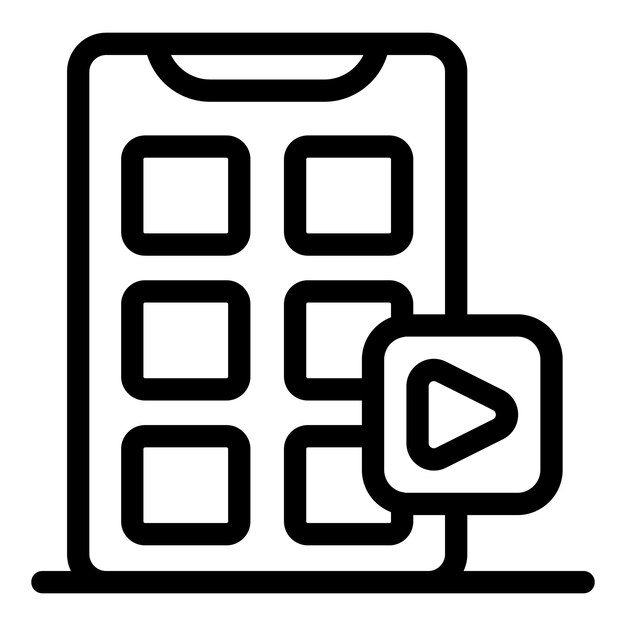 Smartphone showing video player app icon