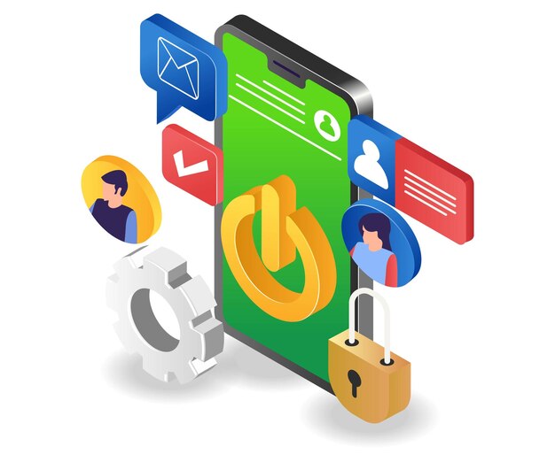Smartphone tænder for social media marketing applikation