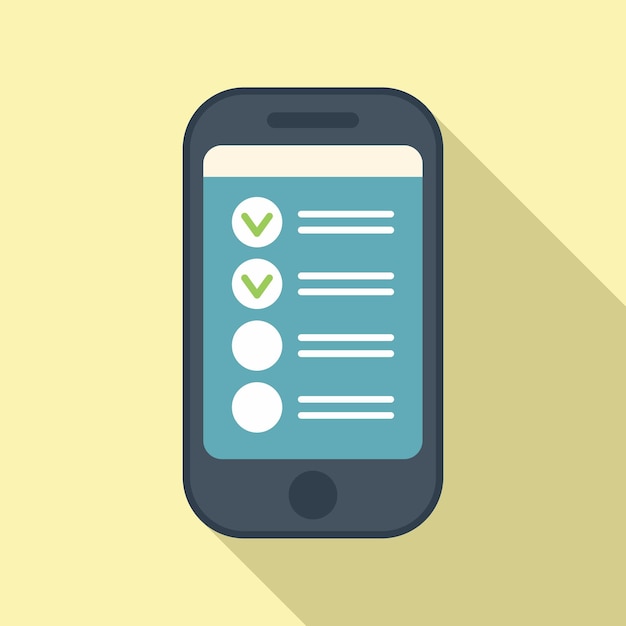 Smartphone task schedule icon flat vector Person event Agenda app