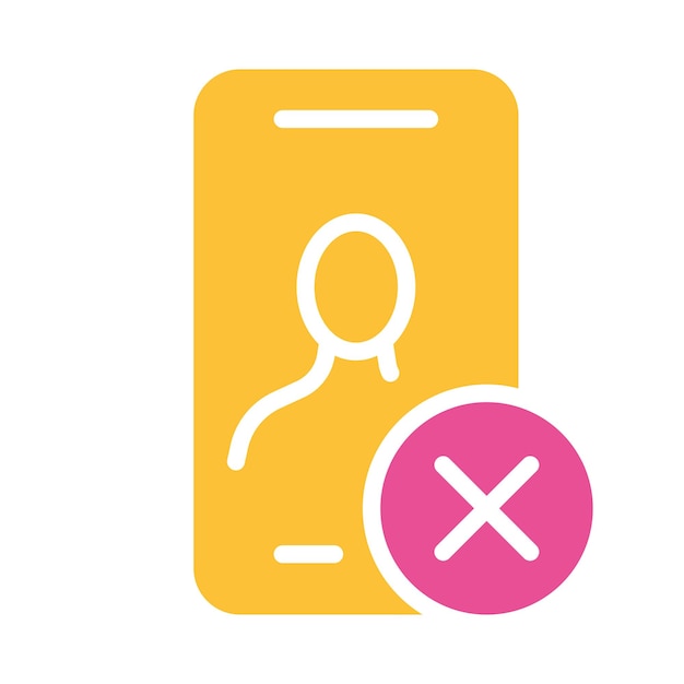 Smartphone with cross line icon Cancellation protection gadget internet technology sensor Vector colored icon on a white background for business