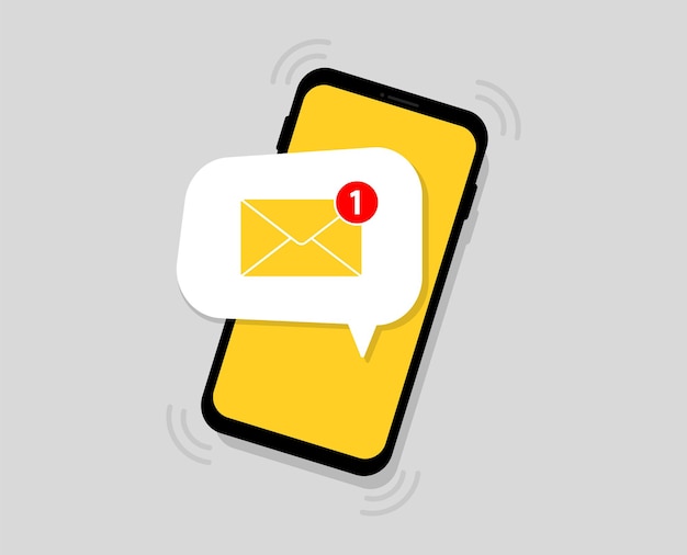 Smartphone with message notification Notice on message